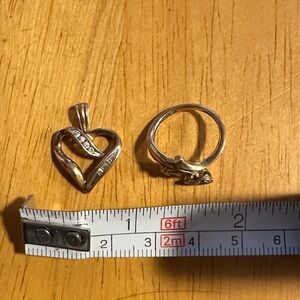 Gold Heart Pendant and Ring Set